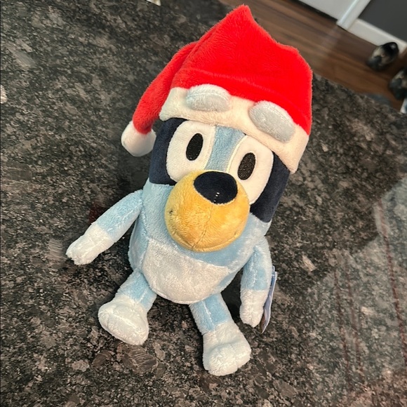 BLUEY Wearing a Red Santa Hat Soft Plush Kids Toy NWT - Picture 12 of 12